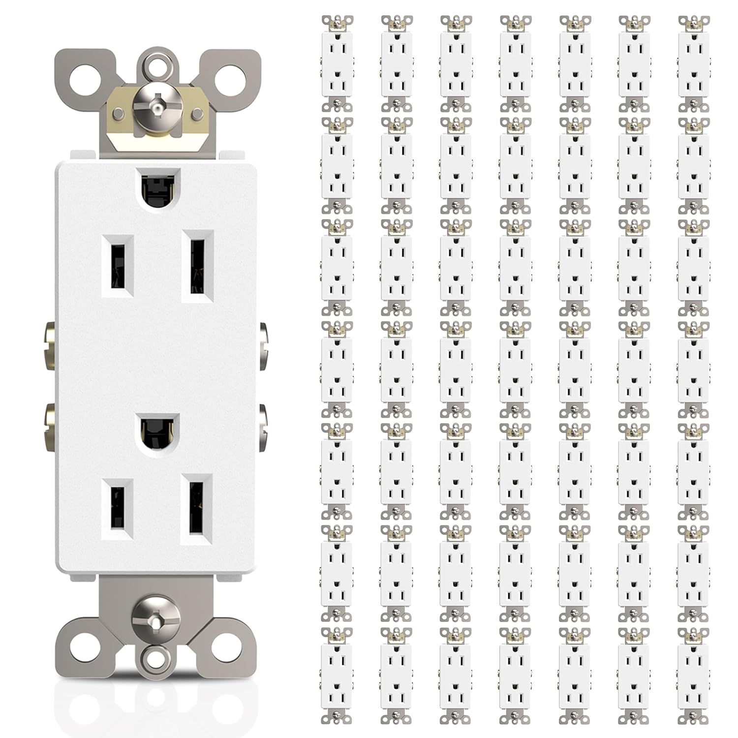 ThunderWay Matte White Decorator Receptacle for Modern Spaces