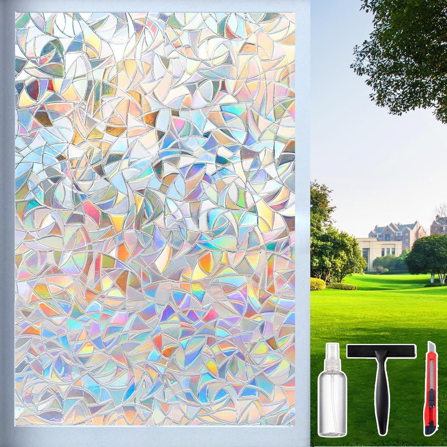 Rainbow Window Privacy Film Decorative for Stunning Home Effects