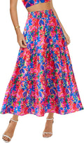 Skirts for Women Floral Print High Waist Maxi Skirt - Boho Pockets