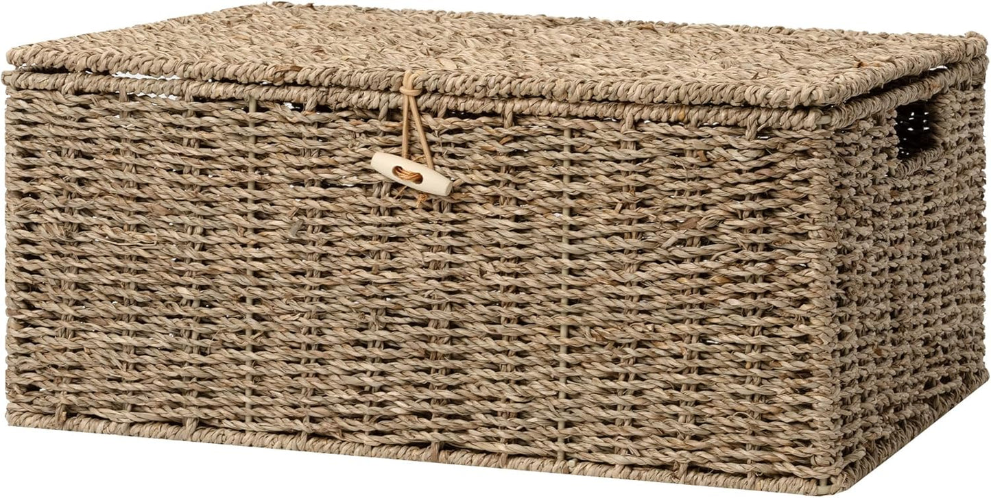 Extra Large Wicker Baskets with Lid for Organizing Needs