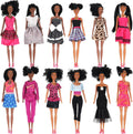 12 Piece African American Black Toy Doll Playset - Diverse 11.8in