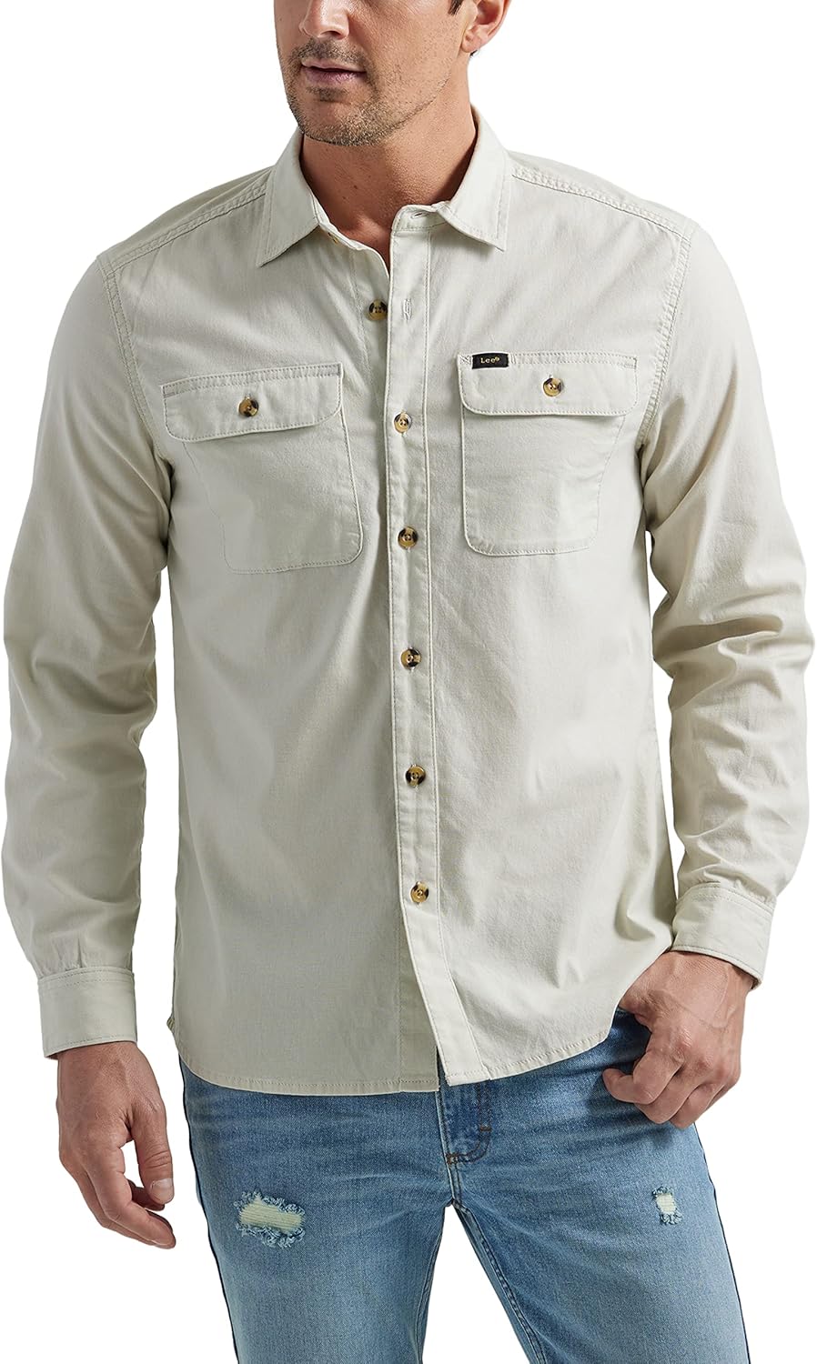 Lee Men's Extreme Motion Long Sleeve Worker Shirt for Comfort