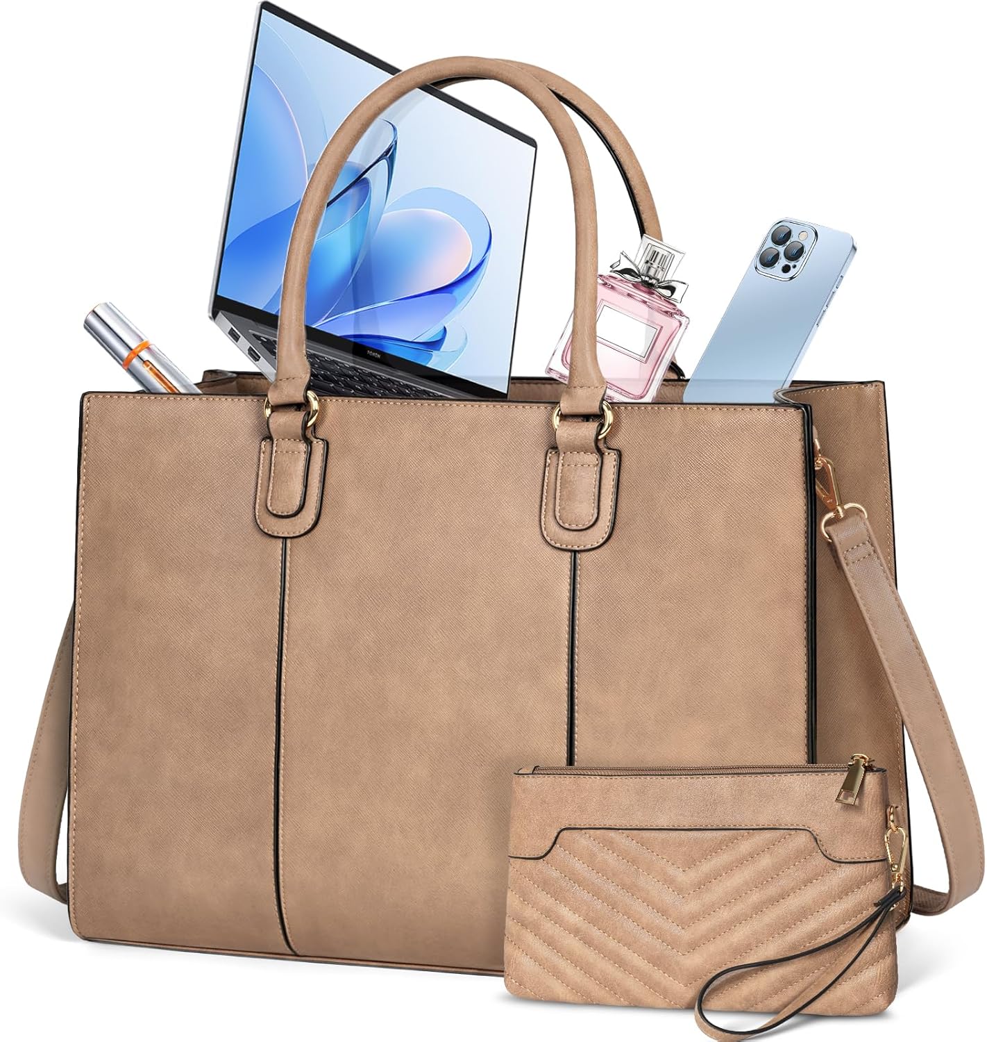 NEWHEY Laptop Bag for Women: Stylish 15.6 Inch Work Tote