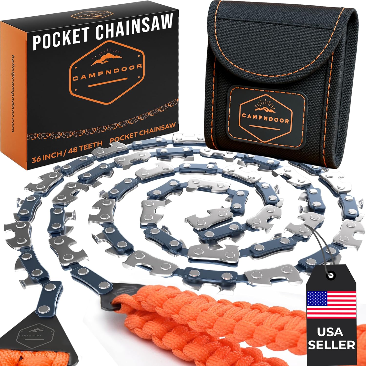Pocket Chainsaw with Paracord Handles - Heavy Duty Survival Tool