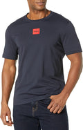 HUGO Ribbed Crew Neck Regular Fit Center Logo T-Shirt - Clean