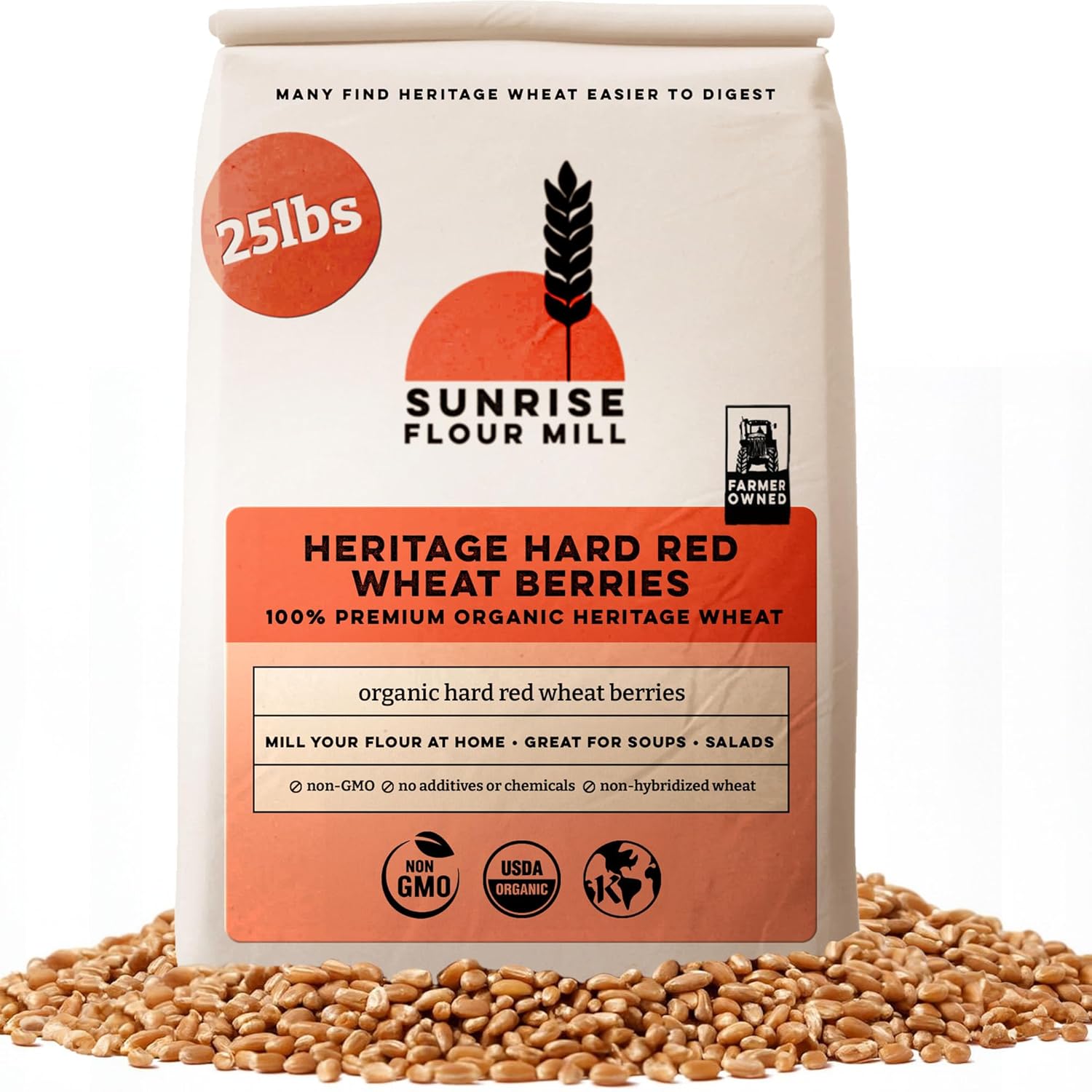 Heritage Hard Red Wheat Berries for Baking and Cooking