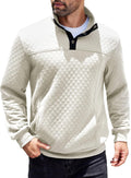 Mens Quarter Sweatshirt Quilted Mock Neck Pullover - Warm Everyday
