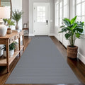 EARTHALL Long Runner Rug 3x12 ft Charcoal Gray - Washable Hallway