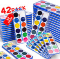 42 Pack Watercolor Paint Set for Kids - Bulk 12-Color Sets for Parties