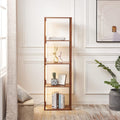 LED Display Shelf Floor Lamp - Dimmable 4-Tier Corner Shelf