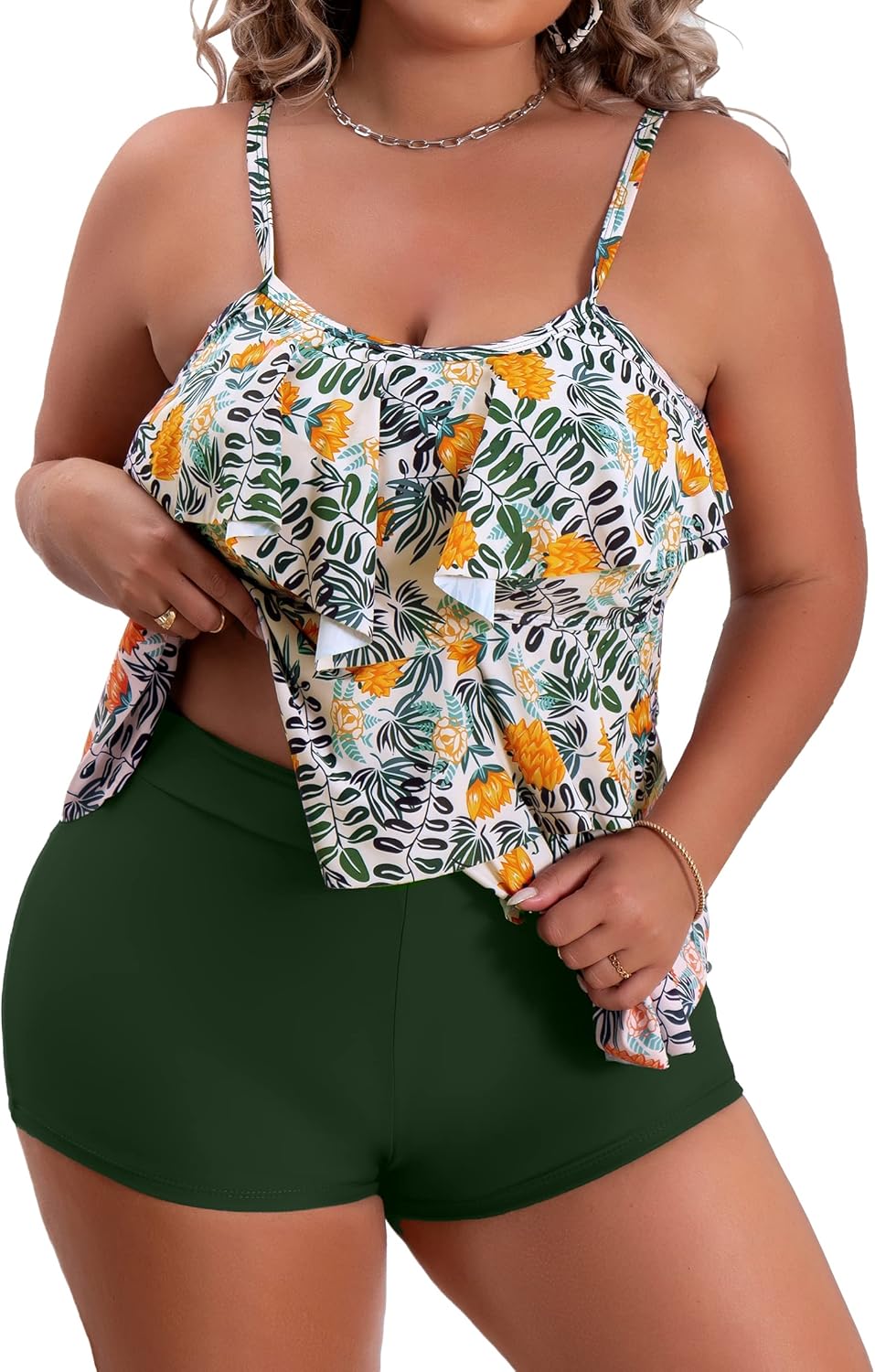 Plus Size Tankini Swimsuits for Women with Tummy Control