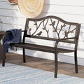 PHI VILLA Outdoor Garden Park Bench Patio 50 in Metal Bench - Classic