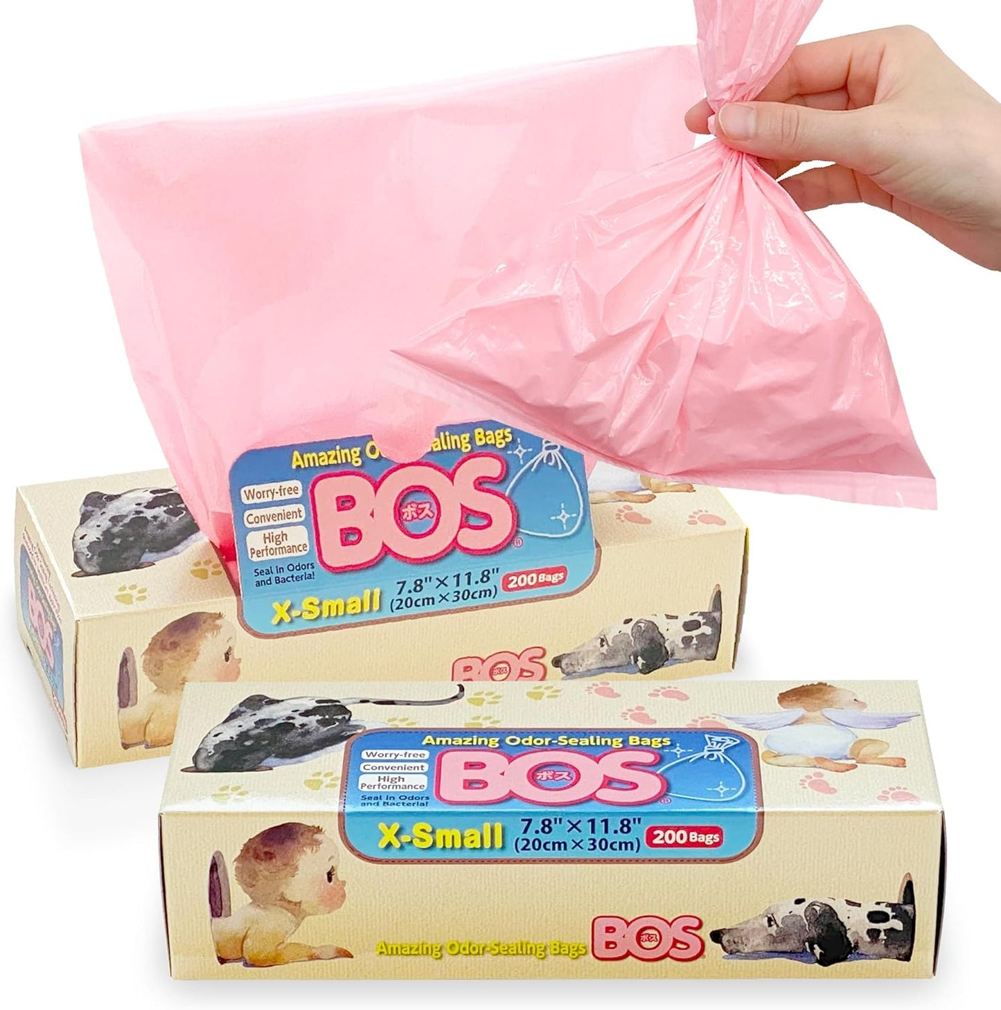BOS Amazing Odor Sealing Disposable Bags for Sanitary Disposal