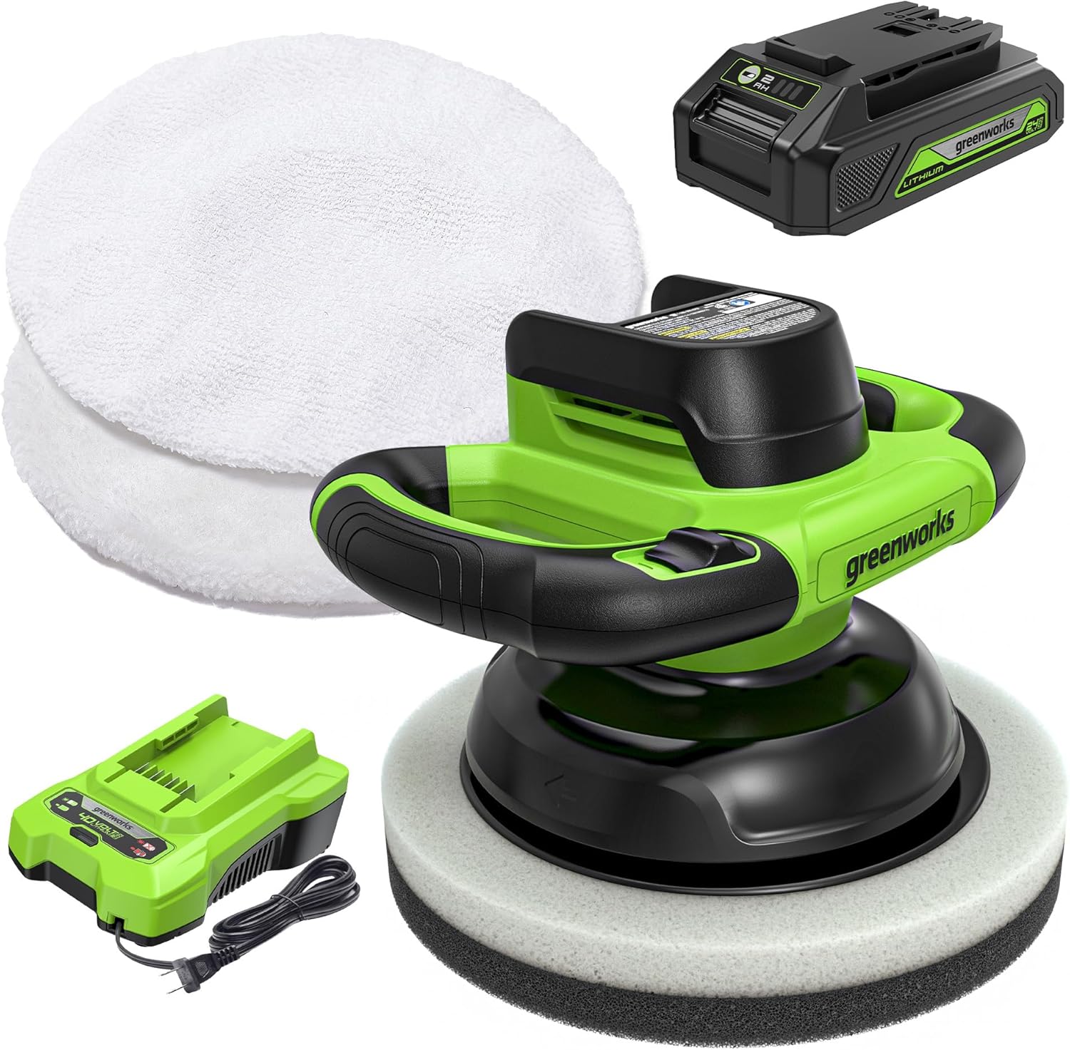 Greenworks 24V Cordless Buffer & Polisher for Effortless Shine