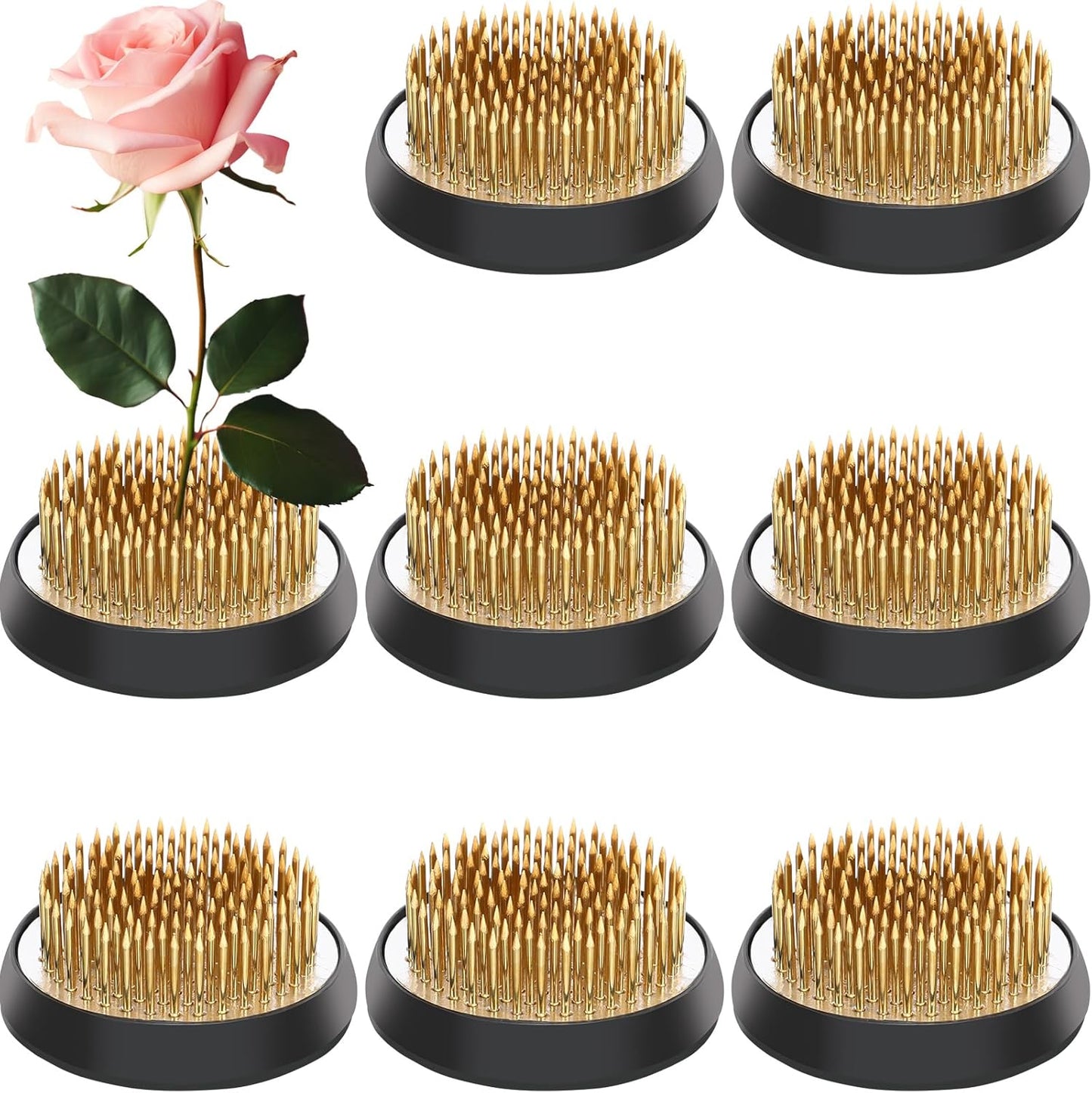 Floral Frogs Round Brass Flower Holder for Ikebana Arrangements