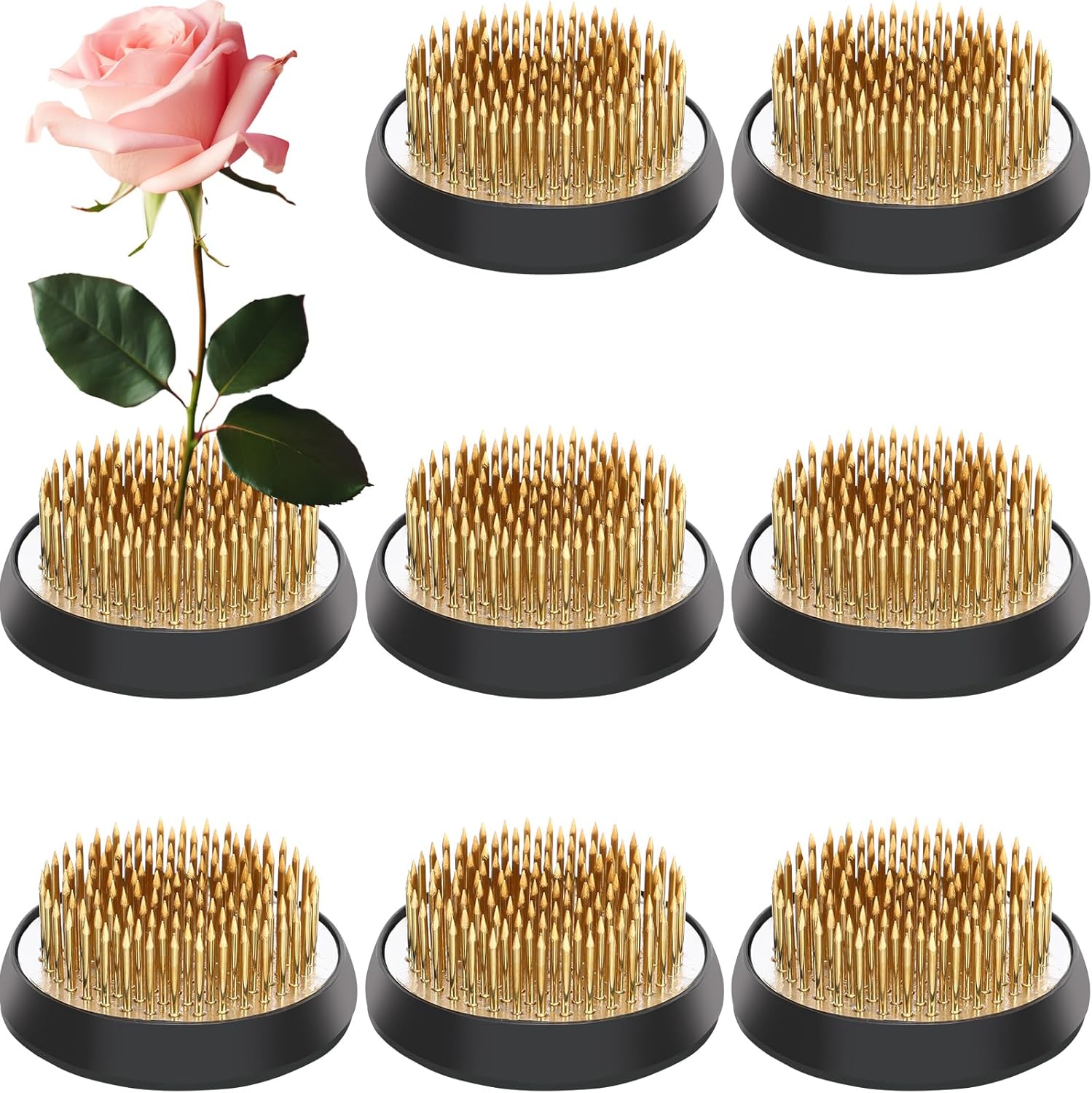 Floral Frogs Round Brass Flower Holder for Ikebana Arrangements