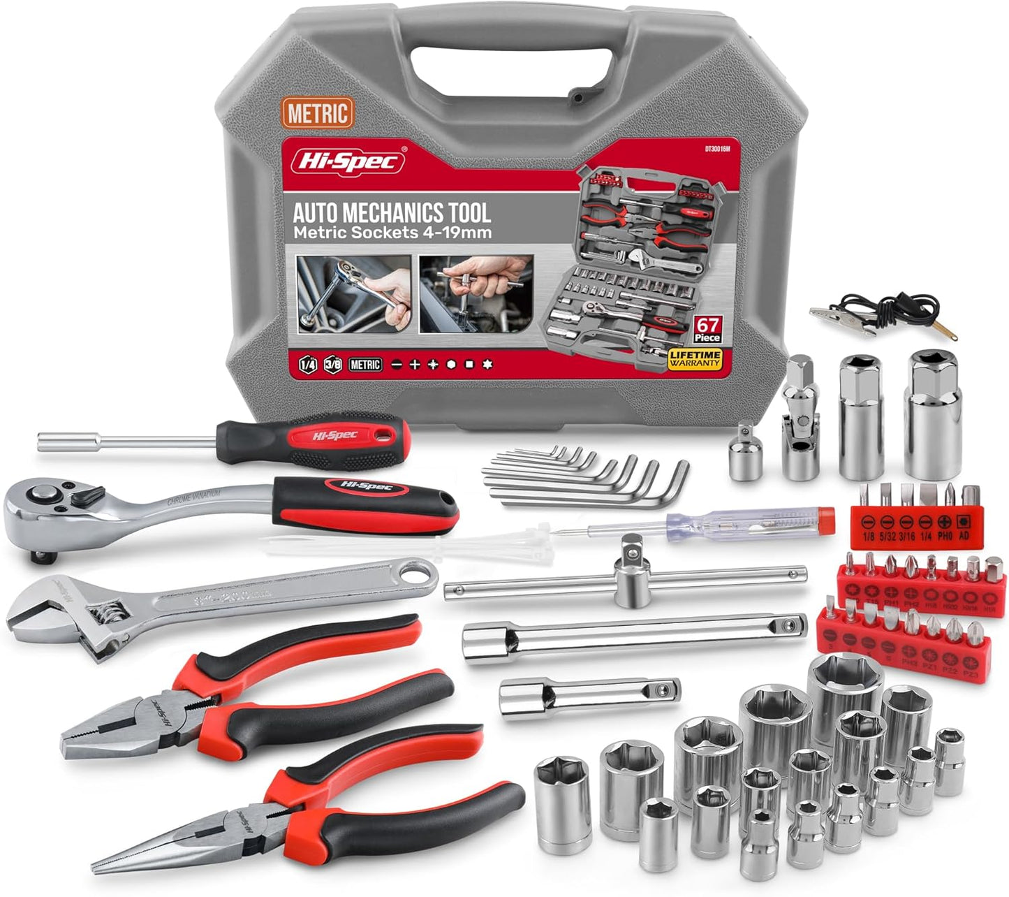 Hi-Spec 67Pc Metric Auto Mechanic Tool Set for Cars & RVs