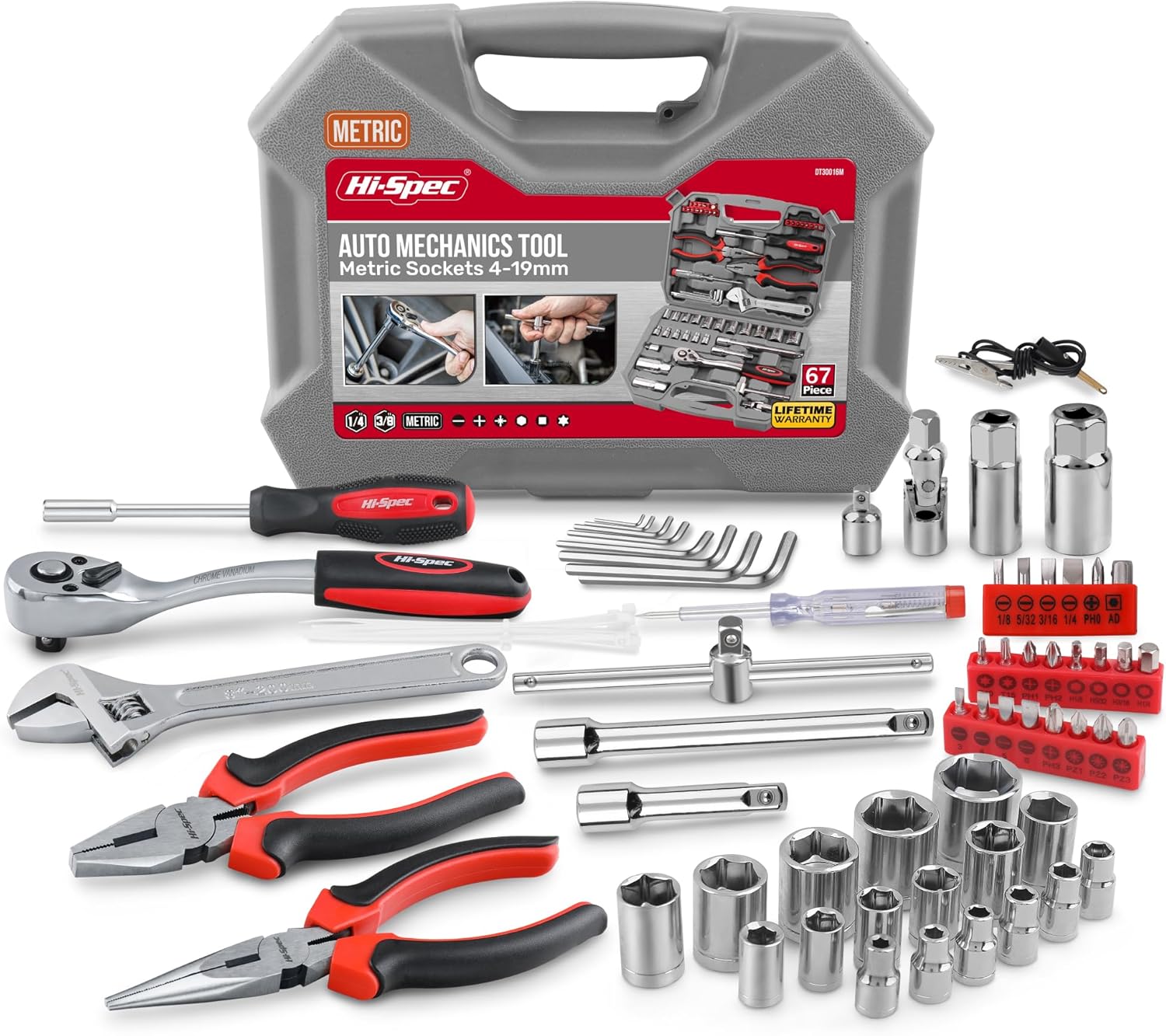 Hi-Spec 67Pc Metric Auto Mechanic Tool Set for Cars & RVs