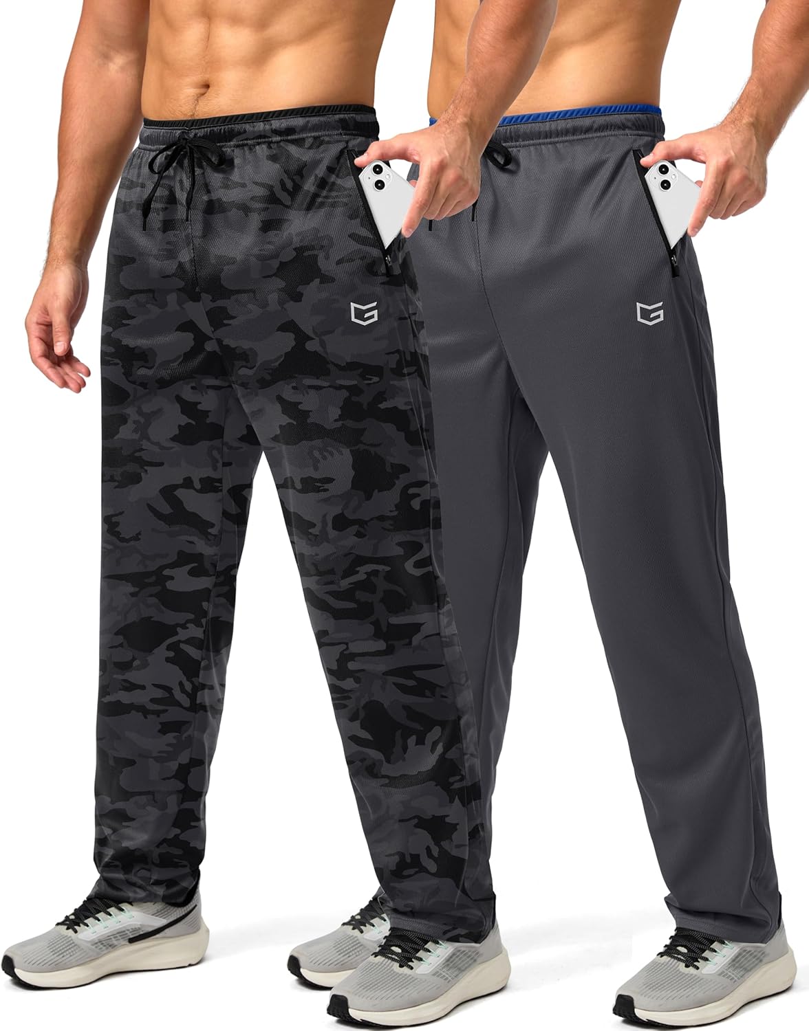 G Gradual Men's Lightweight Sweatpants with Zip Pockets for Workouts