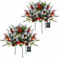 22in Christmas Urn Filler with 40 Warm White Lights - Dual Set