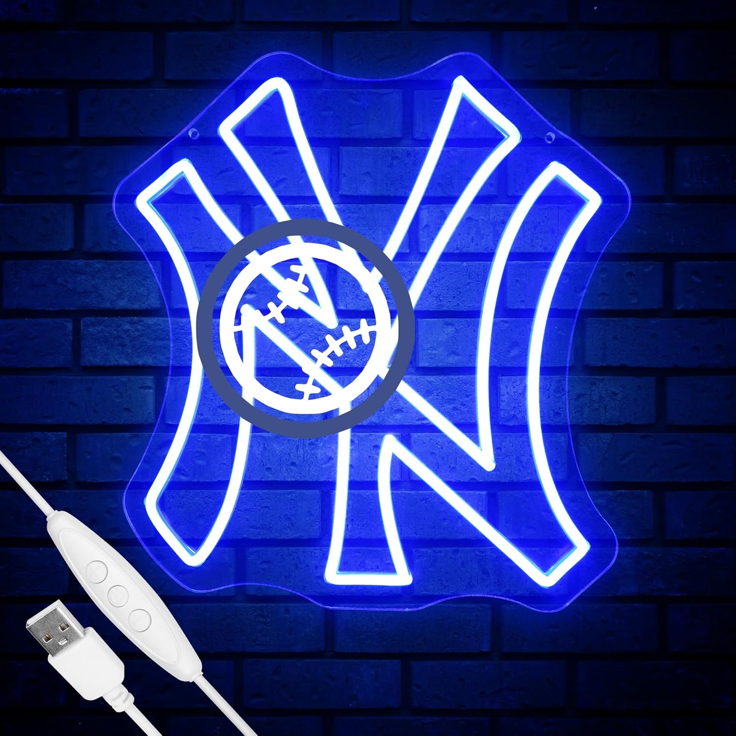 NY Baseball Neon Sign for Wall Decor, Perfect Gift for Fans
