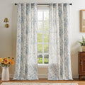linen floral curtains 96 in length - light filtering peony panels