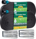 2025 Flat Soaker Hose 100 ft (50ft 2Packs) - Water Saving Garden Hose