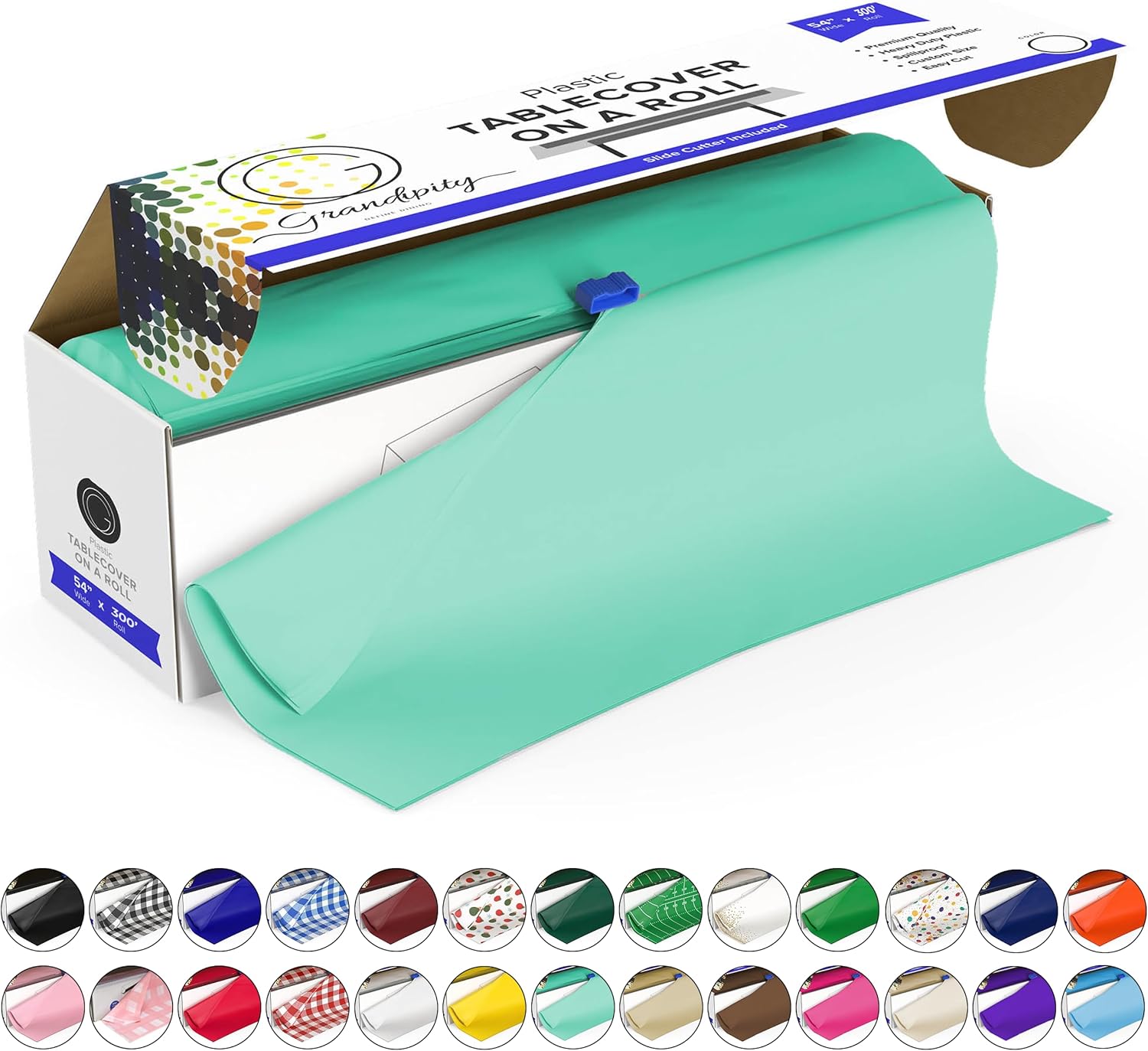 Aqua Plastic Tablecloth Roll - Perfect for Any Occasion