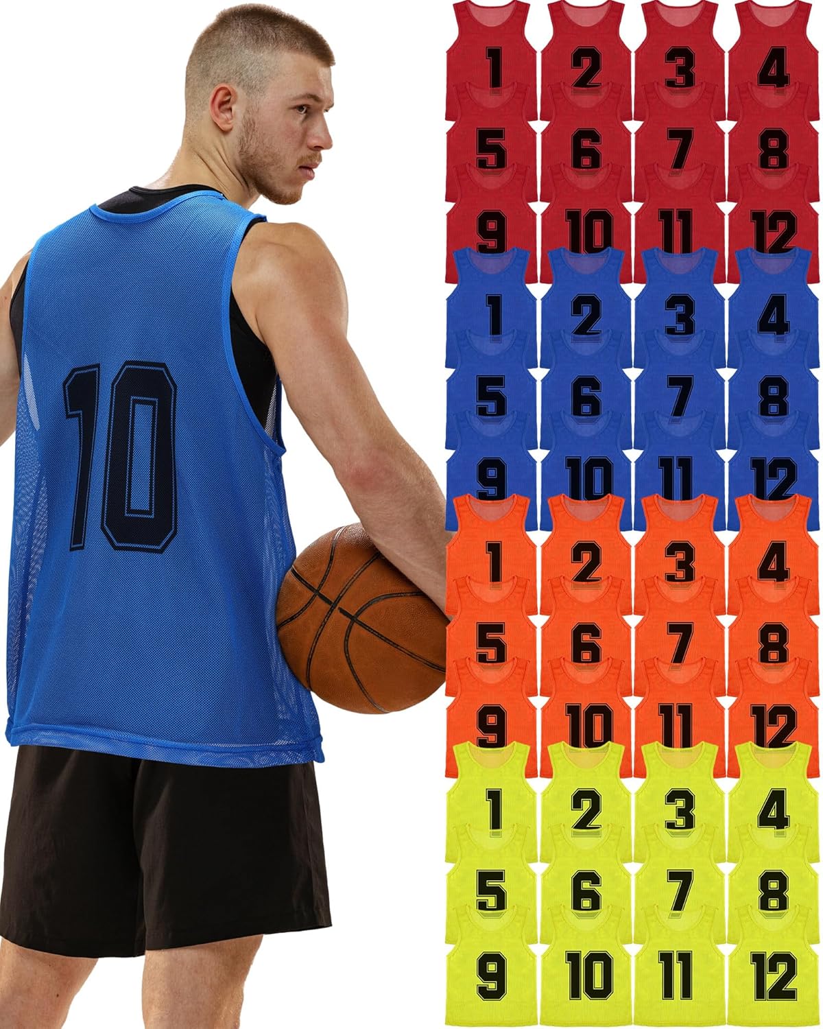 48 Pcs Pinnies for Sports Double Soccer Penny Practice Vests