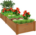 Outdoor 8x2ft Wooden Raised Garden Bed Planter - Durable, Easy