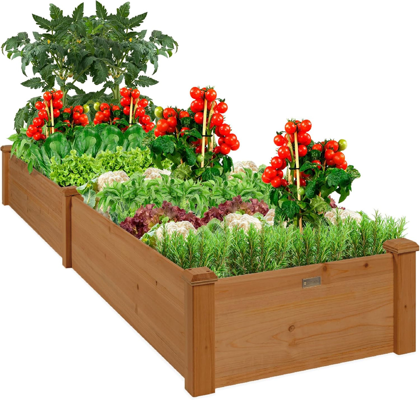 Outdoor Wooden Raised Garden Bed Planter for Vegetables & More