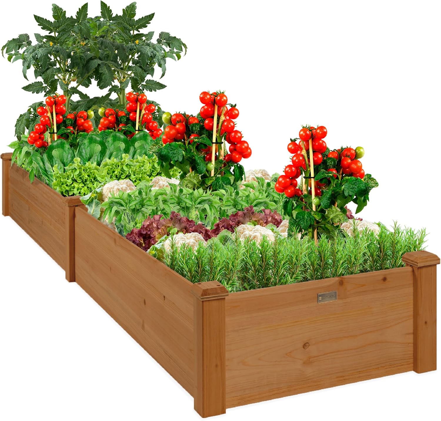 Outdoor Wooden Raised Garden Bed Planter for Vegetables & More