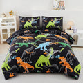 Dinosaur Comforter Set Twin Size 3Pcs - Soft Microfiber Kids Bedding