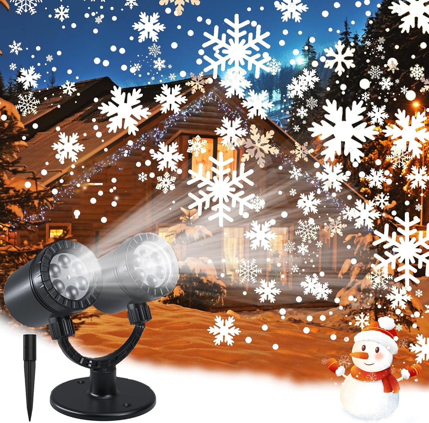 Rotating Snowflake Projection Lights - Brighten Xmas!, ZBPP