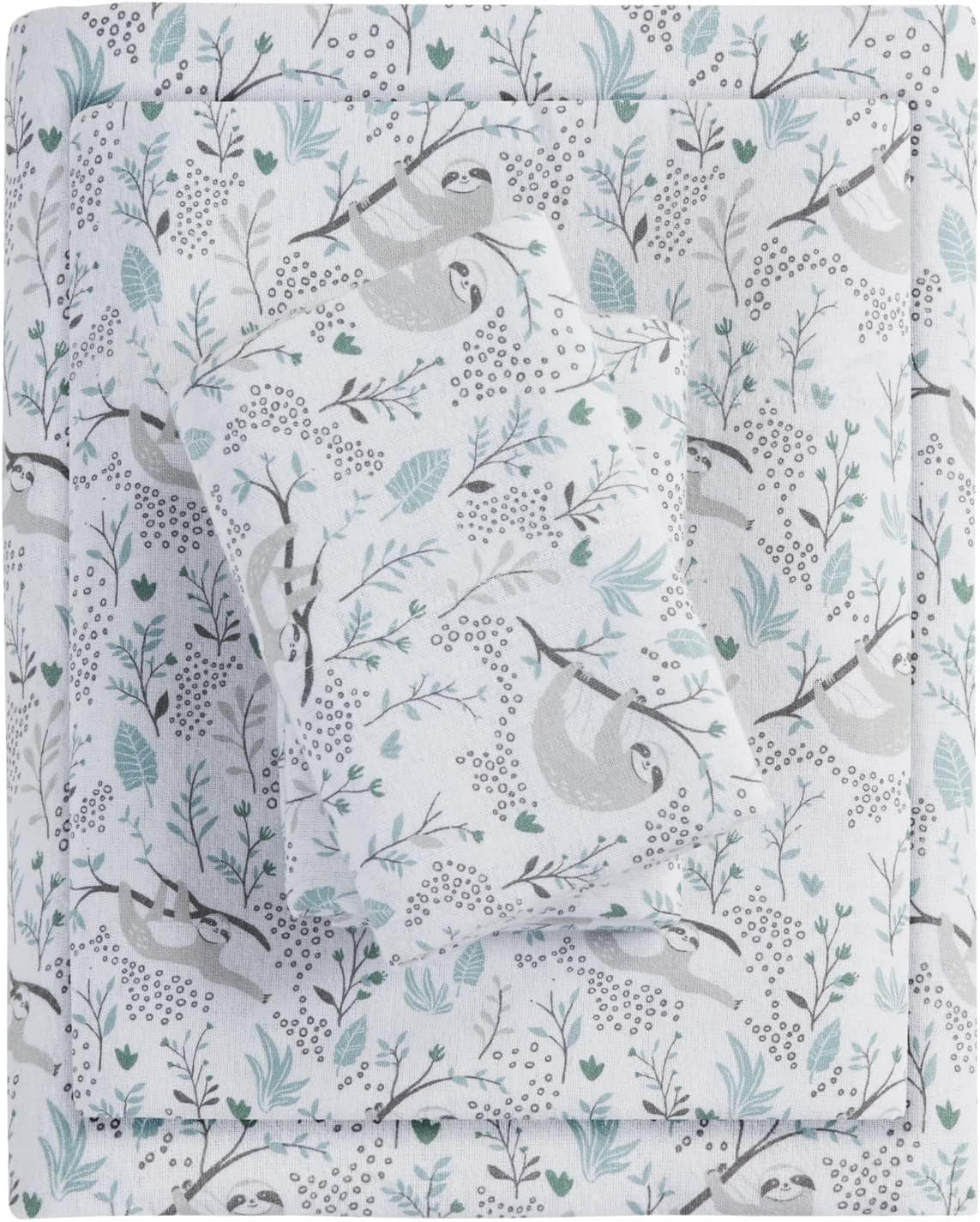 Cozy Soft 100% Cotton Flannel Print Animals Stars Bedding Set