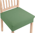 Green Stretch Jacquard Seat Covers for Dining Chairs Set of 6