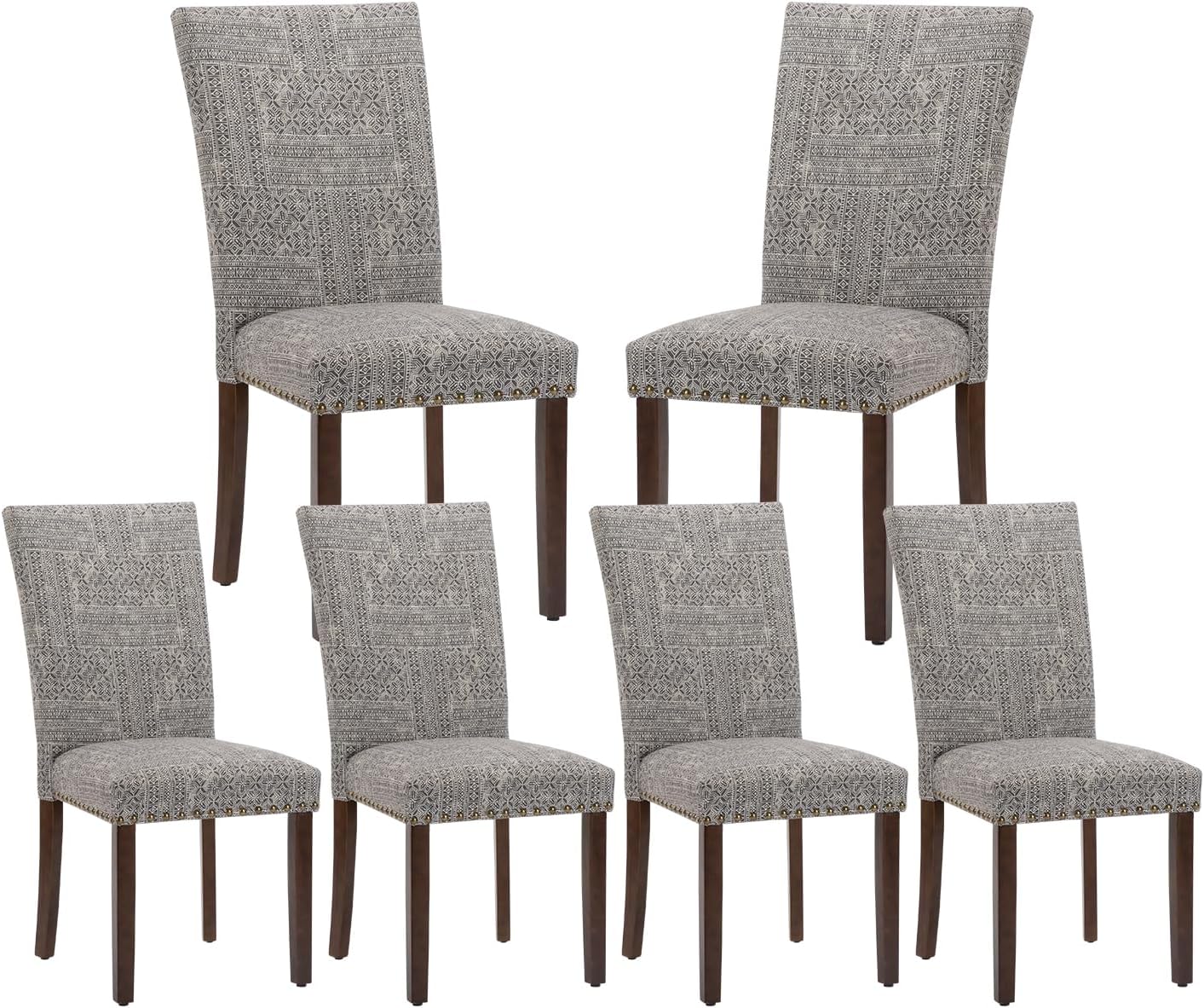 COLAMY Upholstered Parsons Dining Chairs Set of 6 for Dining