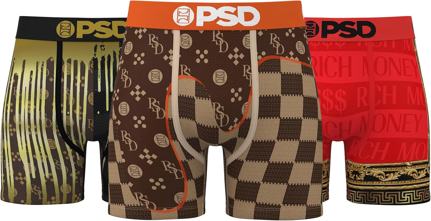 PSD Underwear Mens Boxer Briefs - Soft Breathable Luxury Prints