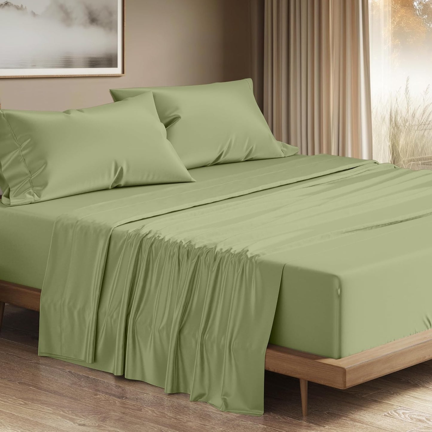 100% Egyptian Cotton Queen Sheets Set - 1200 Thread Count Luxury