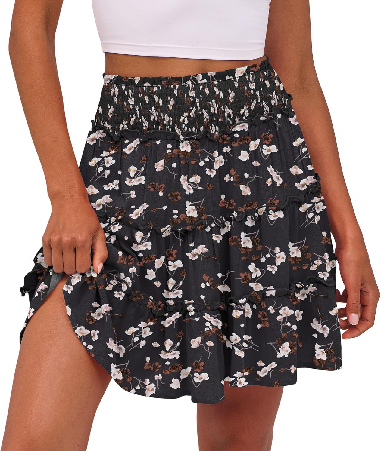 Caracilia Womens Summer Flowy Mini Skorts for Casual Beach Fun