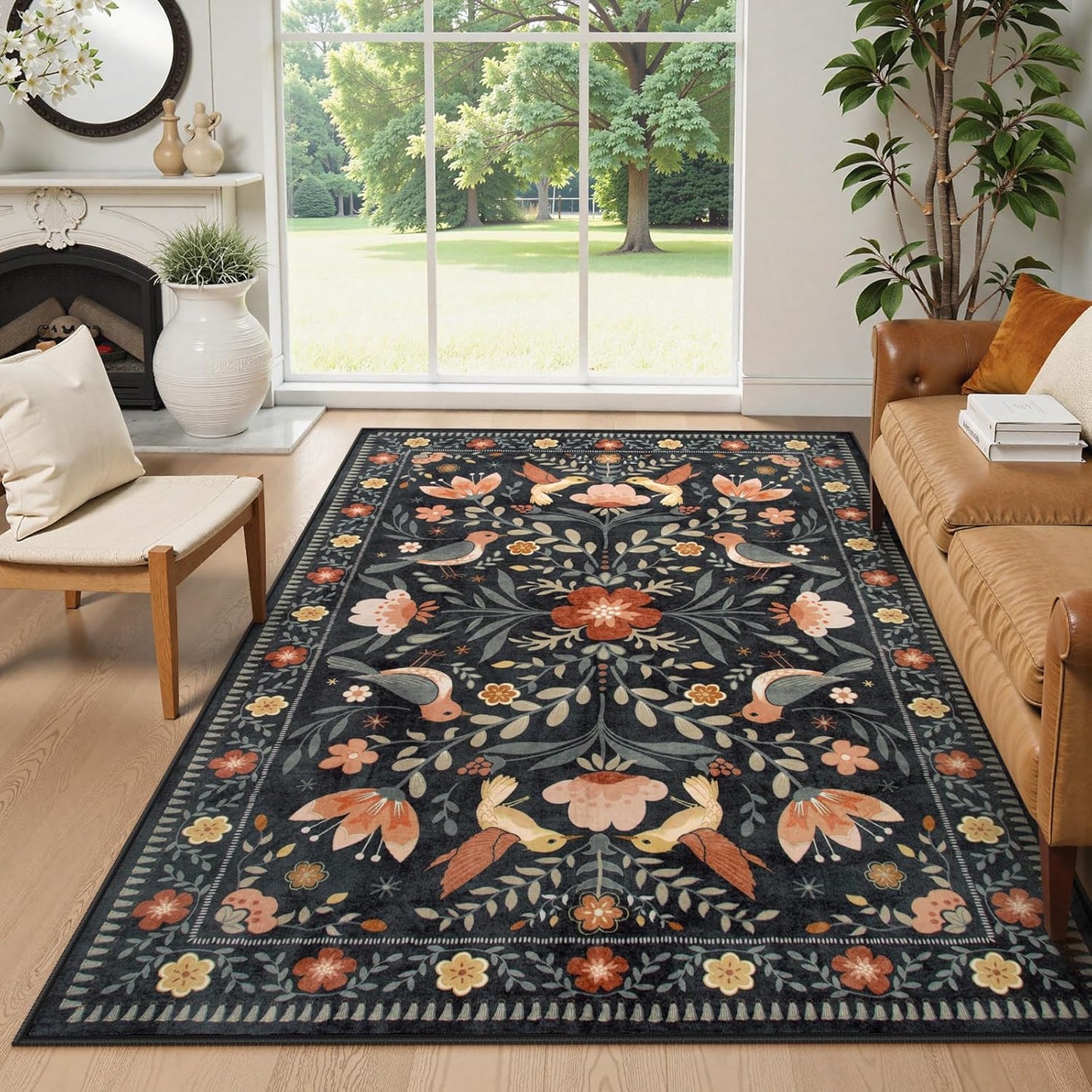 Moynesa 6x9 Area Rug - Ultra Soft Non Slip Boho Living Room Carpet