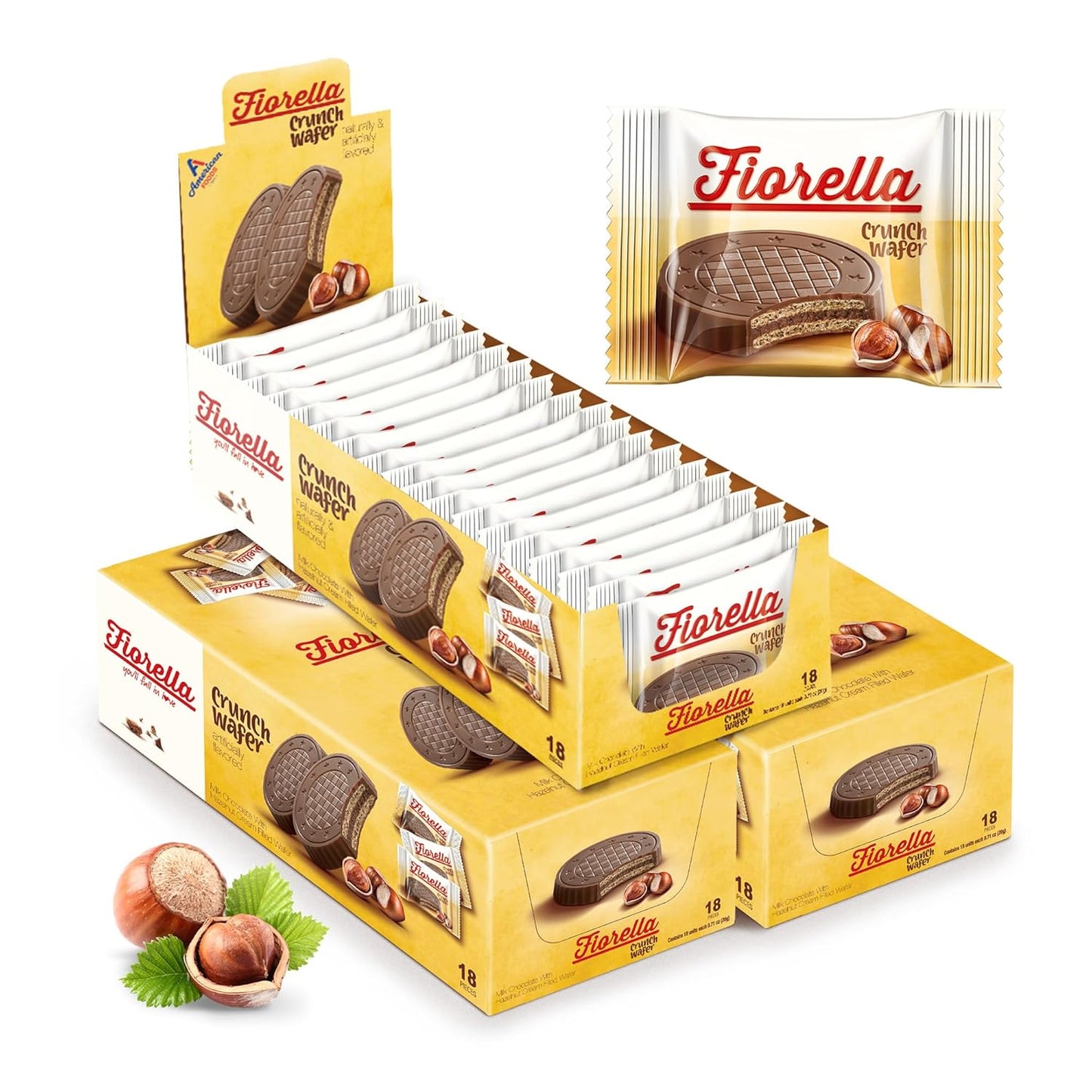 Fiorella Crunch Wafer Cookies with Hazelnut Cream Filling