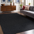 Non Slip Dark Gray Solid Rubber Back Rug 4 x 6 - Washable, Stain