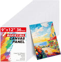Canvas Boards 36 Pack 9x12 in Blank Painting Panels - Portable Art Set