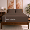 Queen Brown 6-Piece Sheet Set - 21in Deep Pocket Cooling Sheets