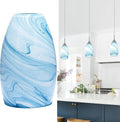 Blue Oval Glass Lamp Shade for Mini Pendant Lights - Hand-Blown Art