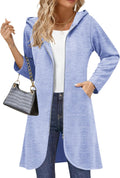 Zeagoo Women's Fall Zip Up Hoodies Long Tunic Sweatshirt - Warm