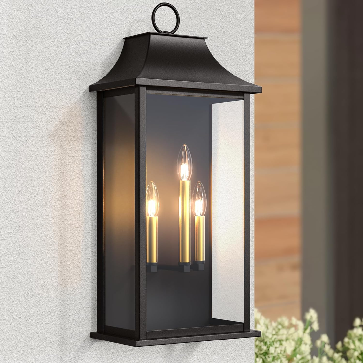 Dusk to Dawn Outdoor Wall Light 3-Light for Elegant Exteriors