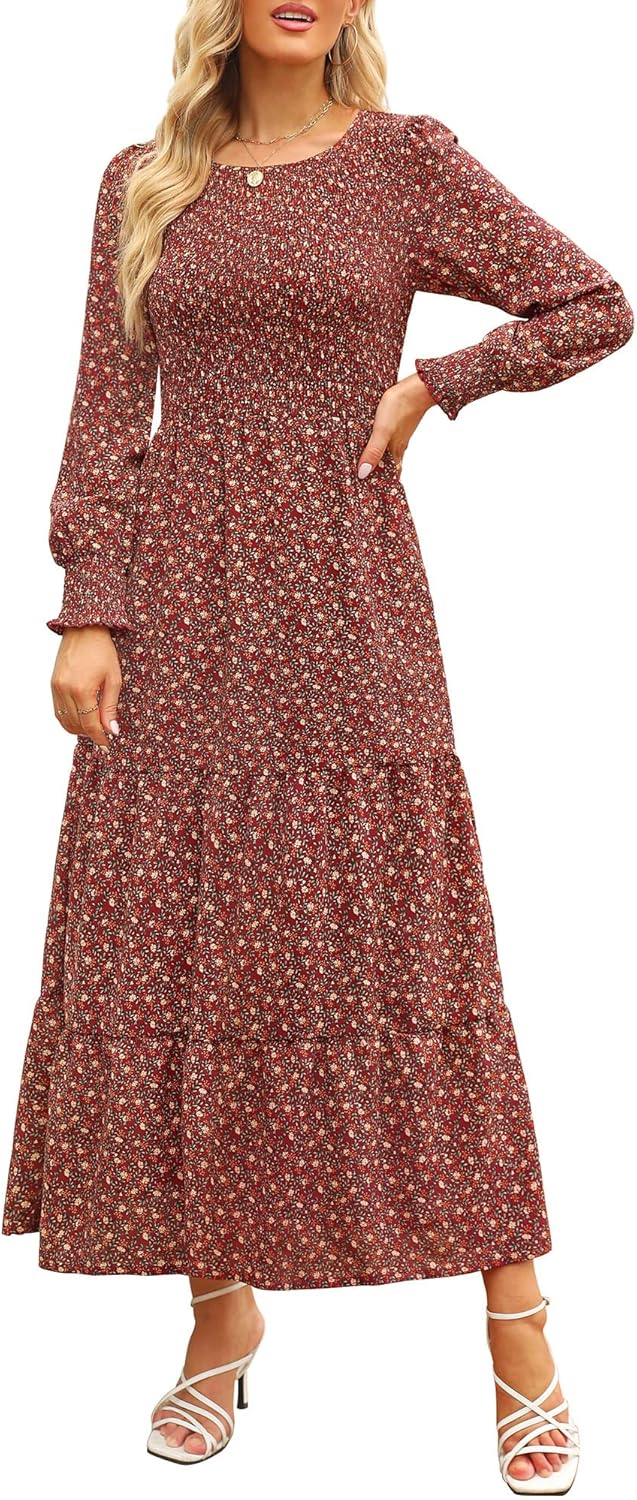 Annebouti Women's Fall Casual Long Sleeve Maxi Dress Review