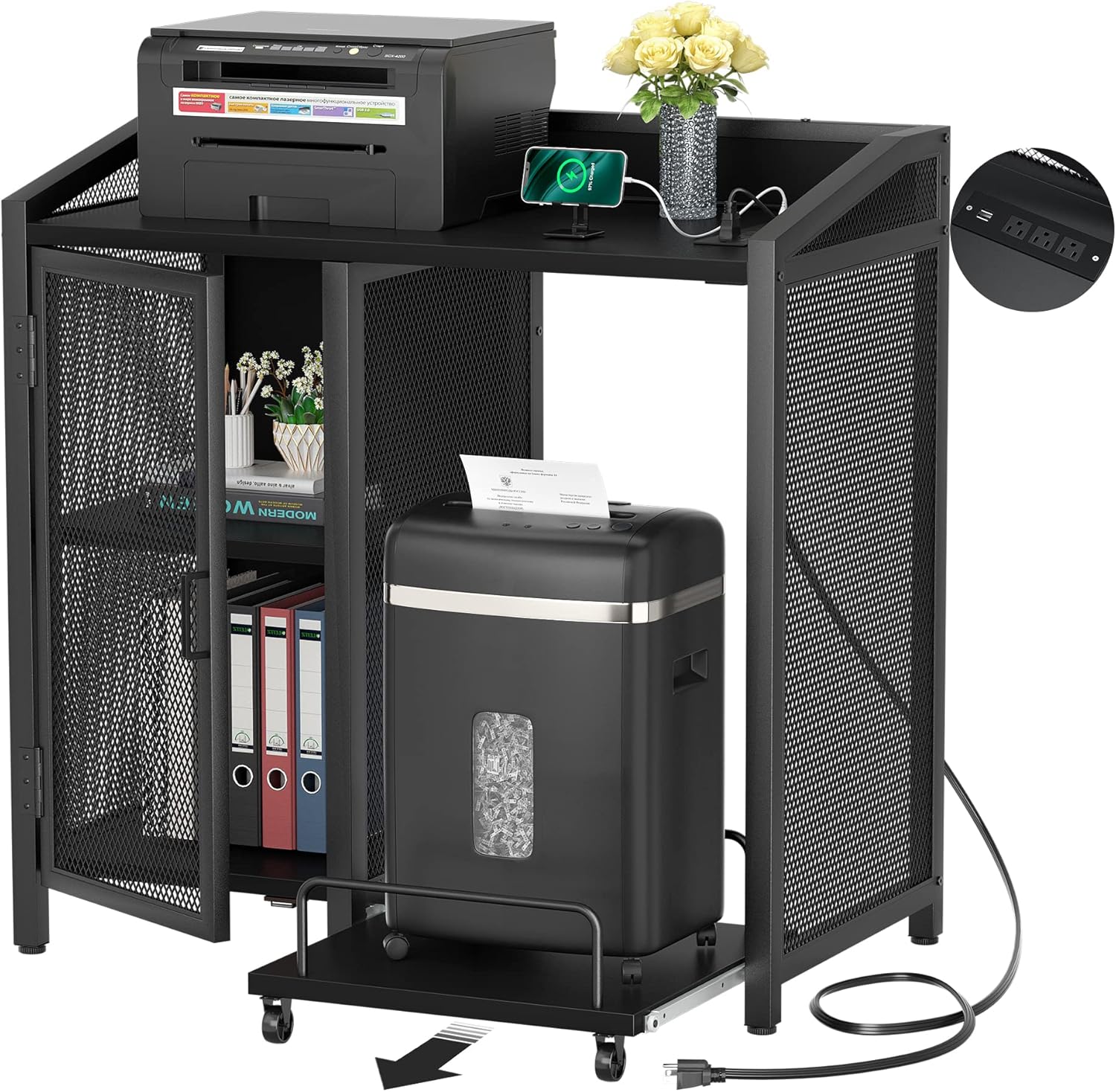 Unikito Vertical File Cabinet with Shredder Stand